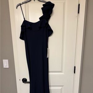 City Studio One Shoulder Navy Dress NWT